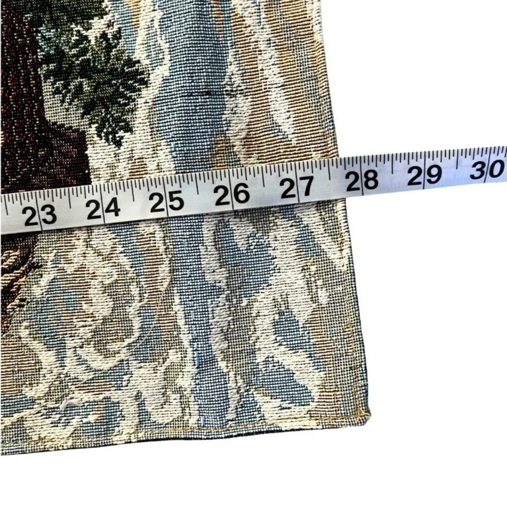 Vintage Woven Parisian Street Scene Tapestry Wall Hanging Cafe Patisserie 34x27